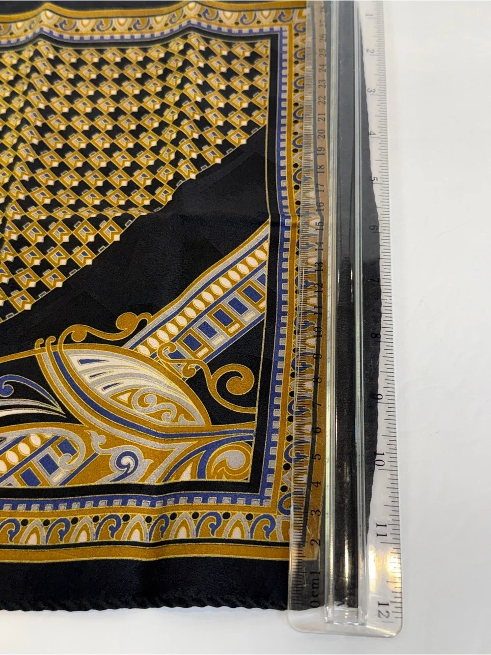 Old Money Elegance 💛Vintage Art Deco Pocket Square 12” x 12” Silk Handkerchief